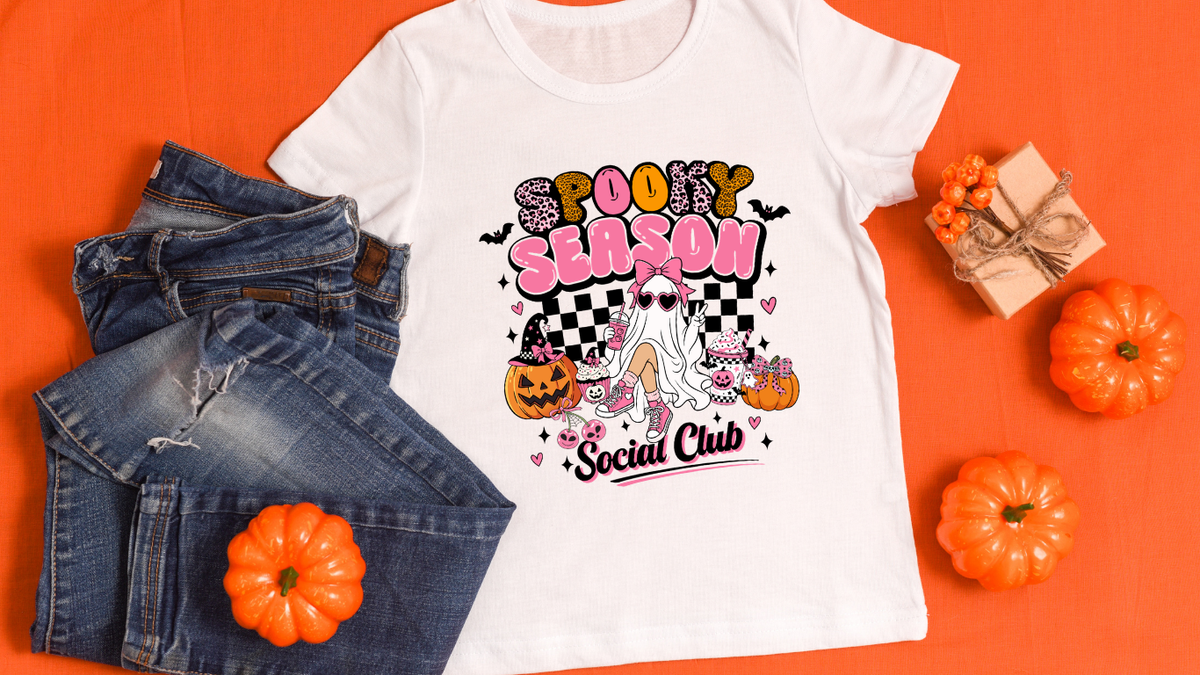 Spooky Season Digital Design Bundle | 5 Designs + 5 Dark Fabric Versions | Sticker Sheet