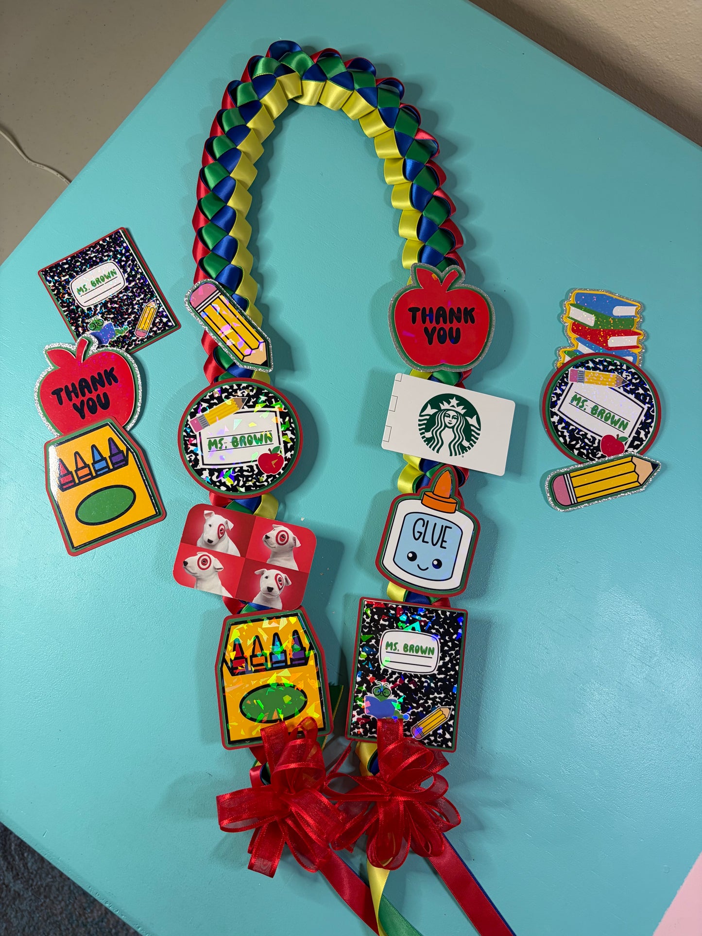 Teacher Lei Cardstock Elements PNG & PDF | Printable Cut Files | Teacher Appreciation DIY Lei Kit